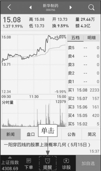 3.3 通过手机APP分析股票盘口信息