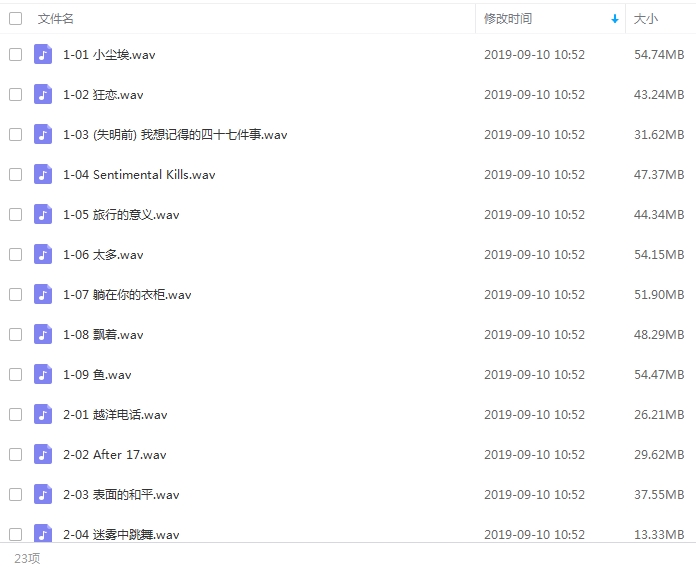 陈绮贞所有专辑18CD无损WAV歌曲合集打包百度云网盘下载