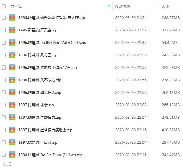 陈慧琳55张专辑68CD无损歌曲合集[FLAC/WAV/49.85GB]百度云网盘下载