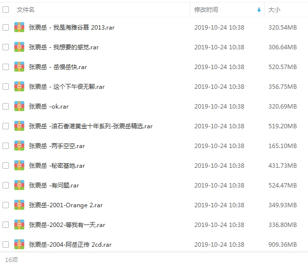 张震岳音乐合集全17张专辑无损CD分轨[FLAC/WAV/MP3/11.73GB]百度云网盘下载