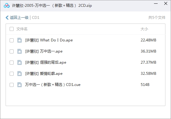 许慧欣8张专辑无损歌曲合集[APE/2.10GB]百度云网盘下载