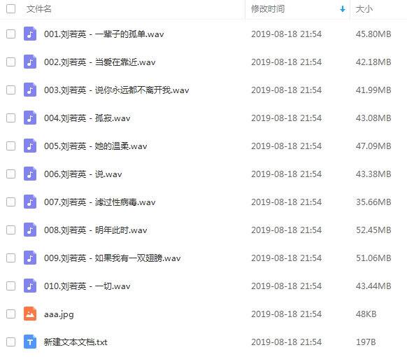 刘若英15张专辑合集WAV无损格式歌曲百度云网盘下载