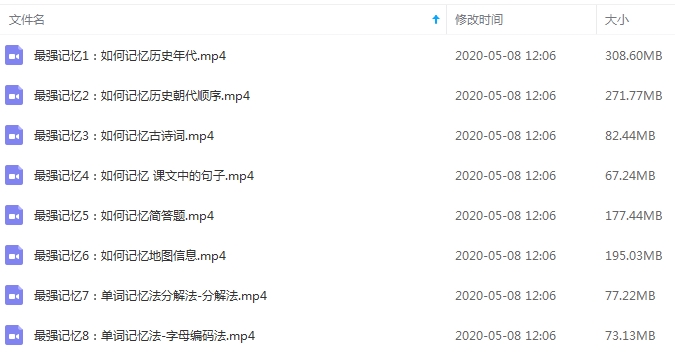 提高五倍记忆力的8个秘诀视频合集[MP4/1.22GB]百度云网盘下载