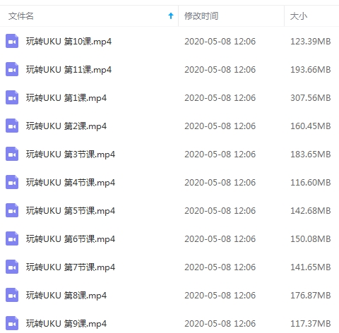 尤克里里教程-吉他谱+24课视频教程+练习谱和资料合集[MP4/PDF/2.65GB]百度云网盘下载