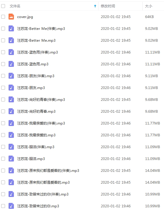 汪苏泷专辑《过去现在时》8首歌曲+伴奏合集[MP3/173.67MB]百度云网盘下载