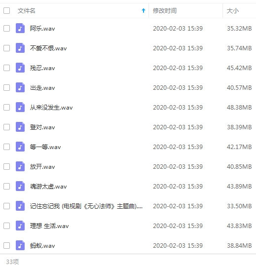 许廷铿无损歌曲精选33首[WAV/1.33GB]百度云网盘下载