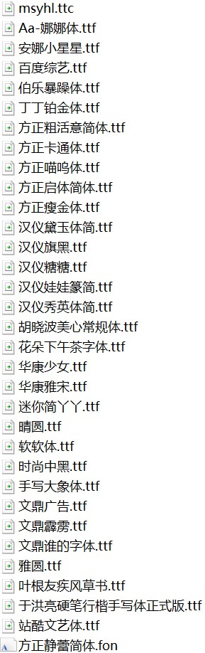 美工常用字体库33款合集打包[TTF/92.58MB]百度云网盘下载