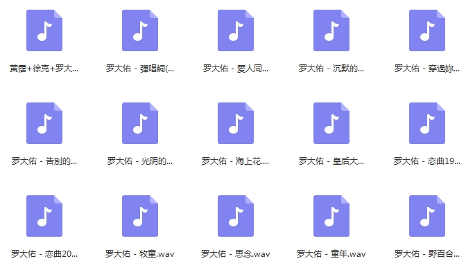 罗大佑无损歌曲精选15首[WAV/637.91MB]百度云网盘下载
