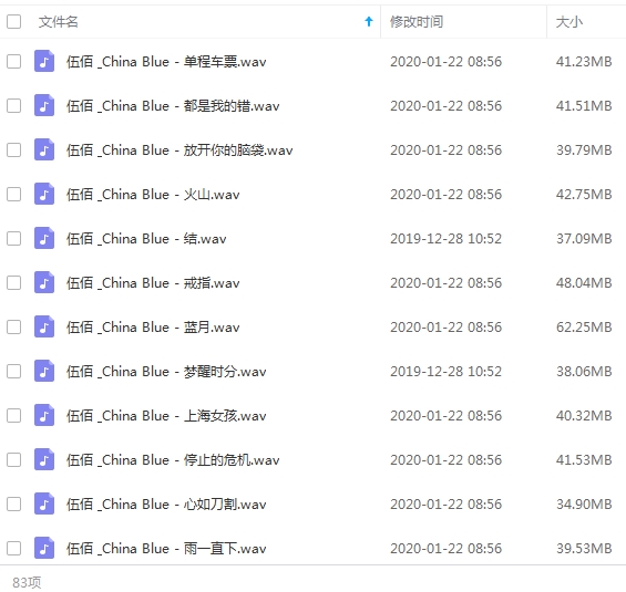 伍佰无损歌曲精选83首[WAV/4.06GB]百度云网盘下载