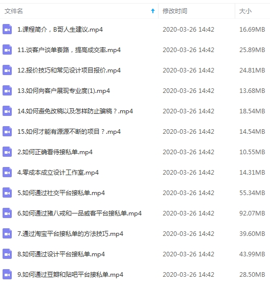 设计师接单课程视频合集轻松赚外快[MP4/413.75MB]百度云网盘下载