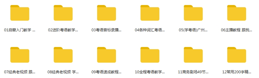 粤语教程-粤语学习系列教程视频合集[MP4/AVI/RM/28.75GB]百度云网盘下载