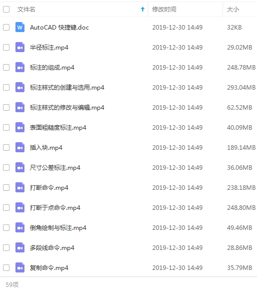 周老师AutoCAD二维学习视频教程合集[MP4/6.92GB]百度云网盘下载