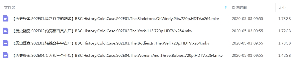 BBC纪录片《历史疑案》视频4部合集英语中字[MKV/6.60GB]百度云网盘下载
