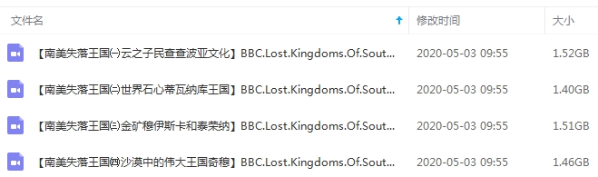 BBC纪录片《南美失落王国》全4集高清英语中字[MKV/5.89GB]百度云网盘下载