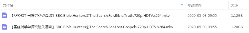 BBC纪录片《圣经捕手》视频2集英语中字[MKV/2.32GB]百度云网盘下载