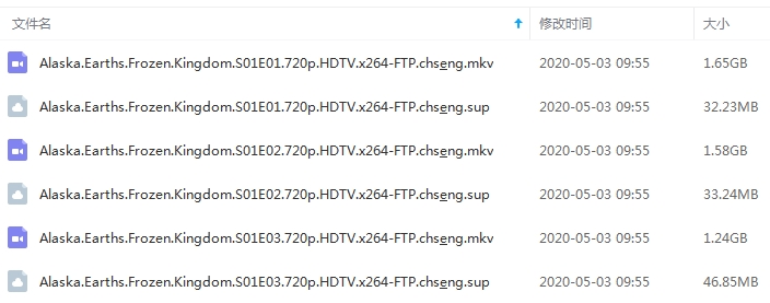 BBC纪录片《阿拉斯加：冰冻王国》全3集视频英语外挂中字[MKV/4.59GB]百度云网盘下载