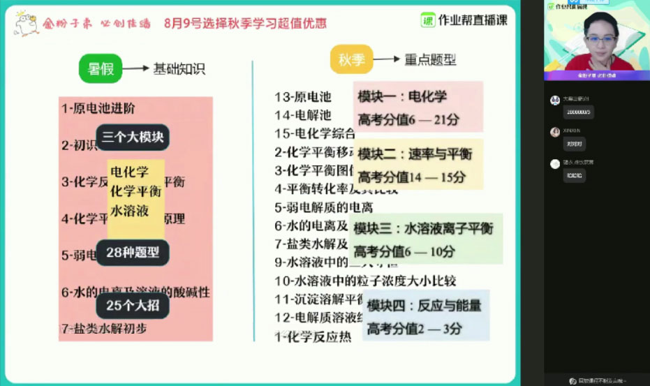 作业帮-金淑俊高二化学2021年暑期尖端班视频[MP4/12.5G]百度云网盘下载