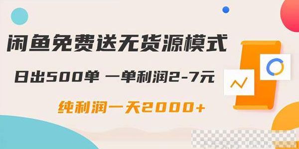 闲鱼免费送无货源模式日出500单一单利润2-7元日入2000+视频[MP4/4.35MB]百度云网盘下载