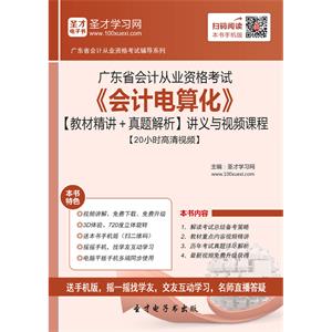 广东省会计从业资格考试《会计电算化》【教材精讲＋真题解析】讲义与视频课程【20小时高清视频】