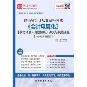 陕西省会计从业资格考试《会计电算化》【教材精讲＋真题解析】讲义与视频课程【20小时高清视频】