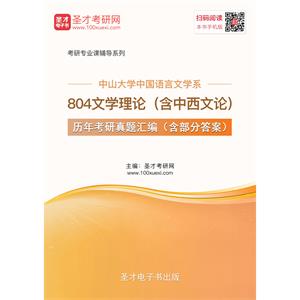 中山大学中国语言文学系804文学理论（含中西文论）历年考研真题汇编（含部分答案）