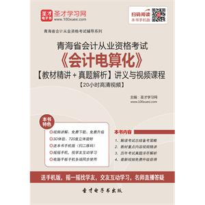 青海省会计从业资格考试《会计电算化》【教材精讲＋真题解析】讲义与视频课程【20小时高清视频】