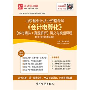 山东省会计从业资格考试《会计电算化》【教材精讲＋真题解析】讲义与视频课程【20小时高清视频】