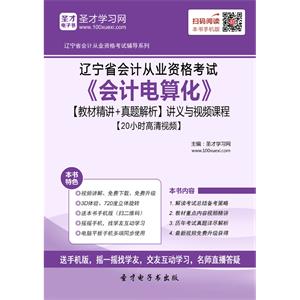 辽宁省会计从业资格考试《会计电算化》【教材精讲＋真题解析】讲义与视频课程【20小时高清视频】